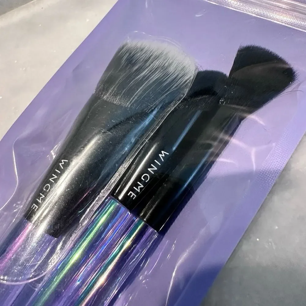 NWT Wing Me Cosmetics Halo Series Brush Trio Package Set Iridescent Black OS